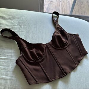 TICTOC dark brown corset top